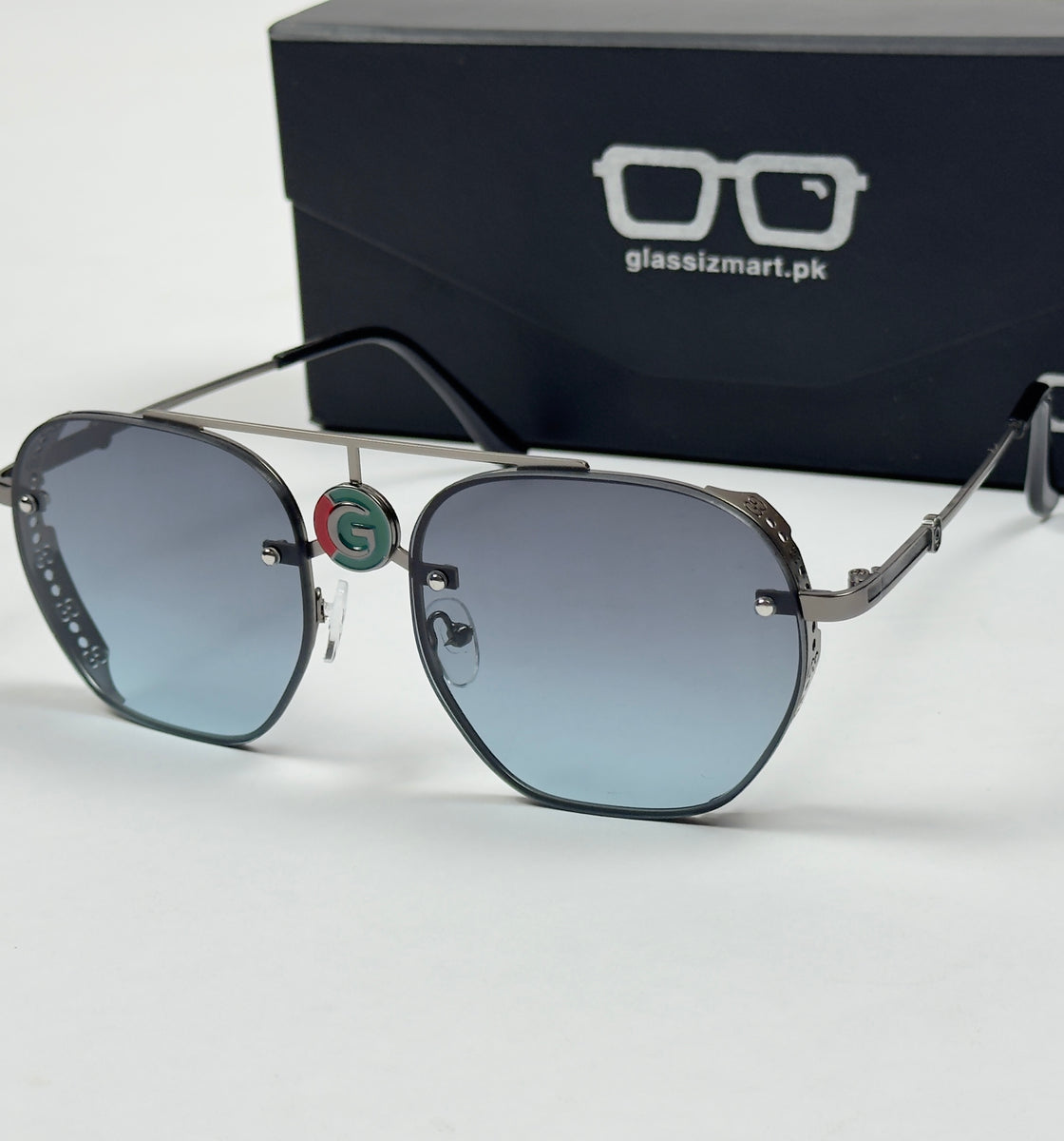 Gucci – 5024 – 53 – Grey Blue – Metal – Sunglasses – Unisex