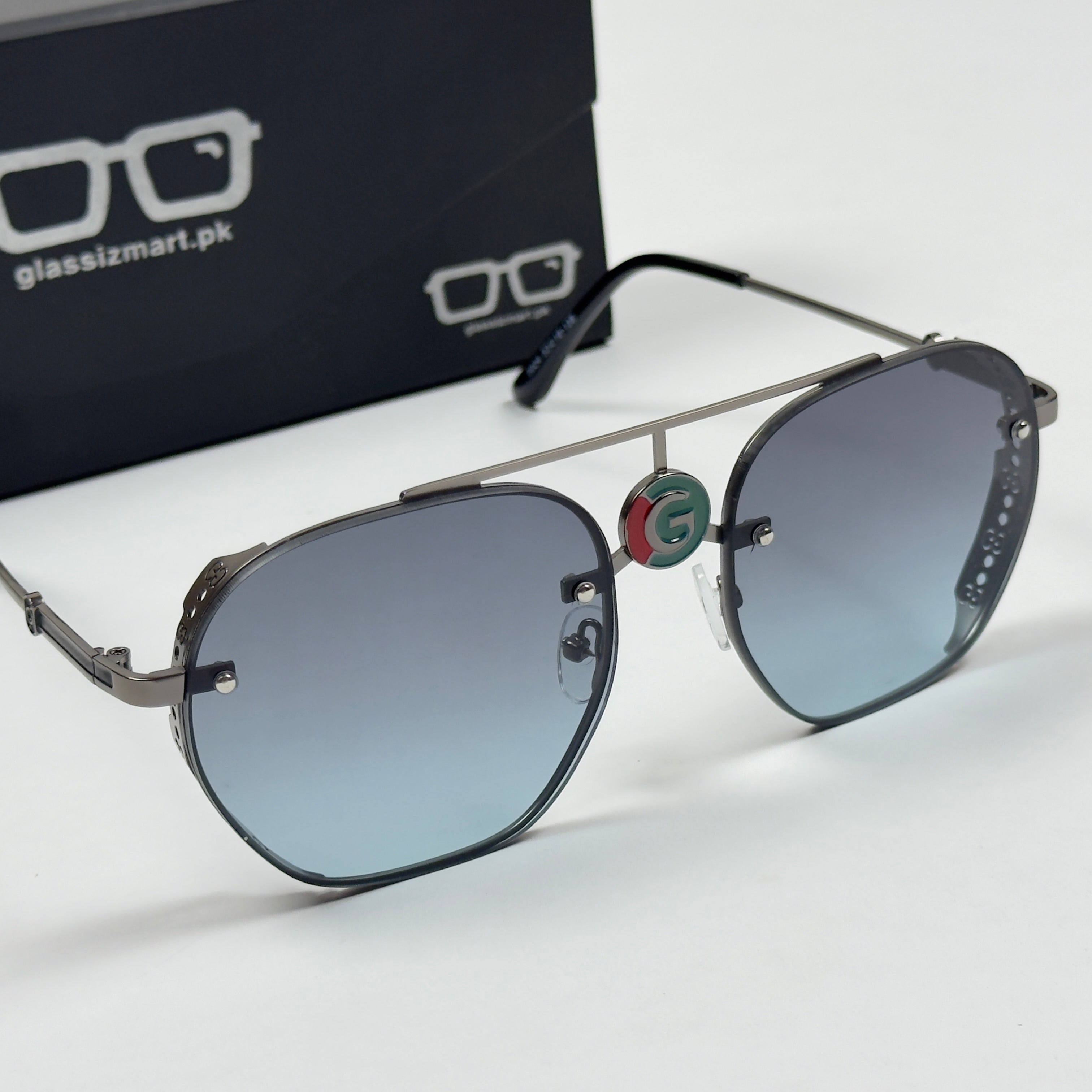 Gucci – 5024 – 53 – Grey Blue – Metal – Sunglasses – Unisex