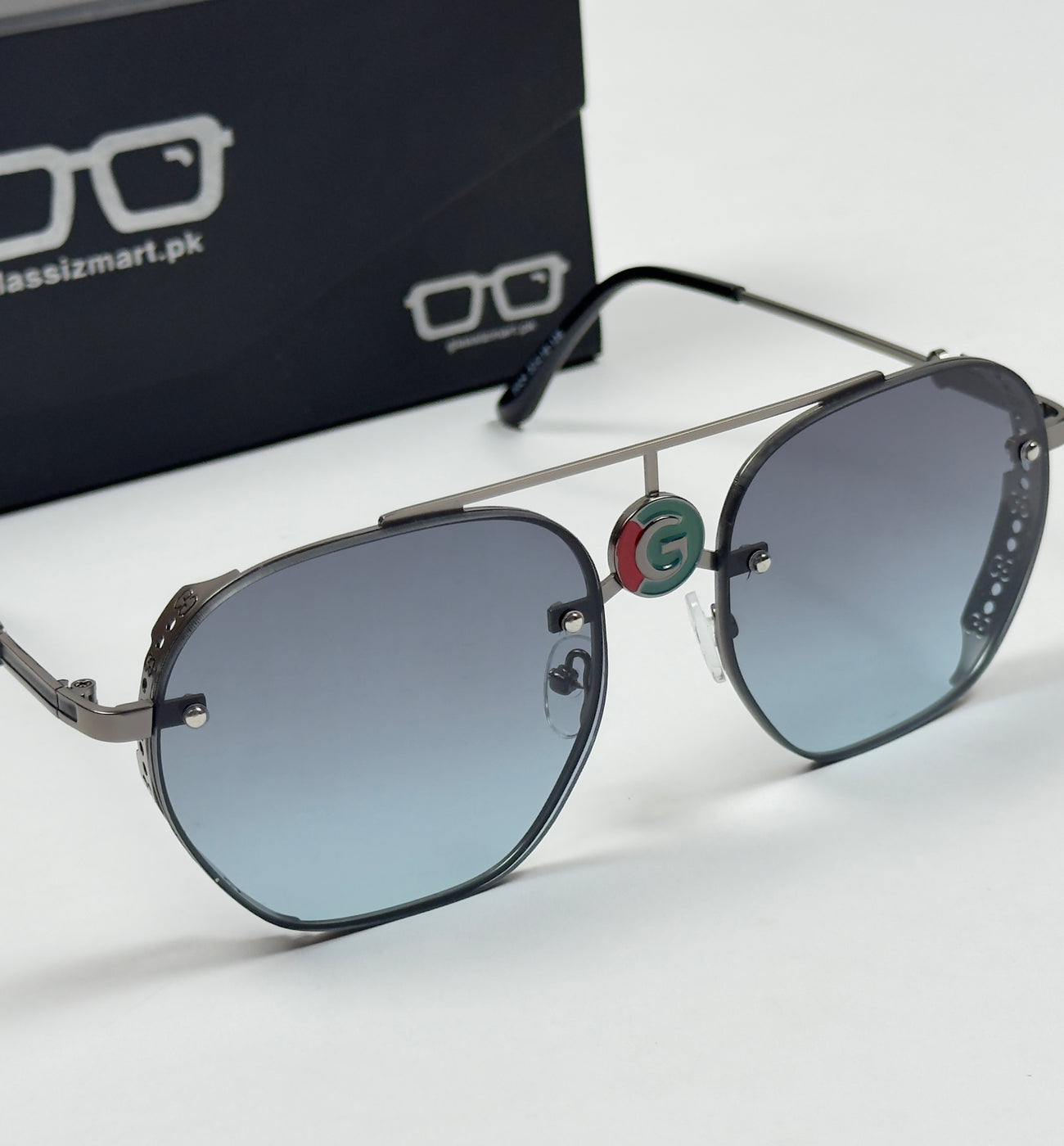 Gucci – 5024 – 53 – Grey Blue – Metal – Sunglasses – Unisex