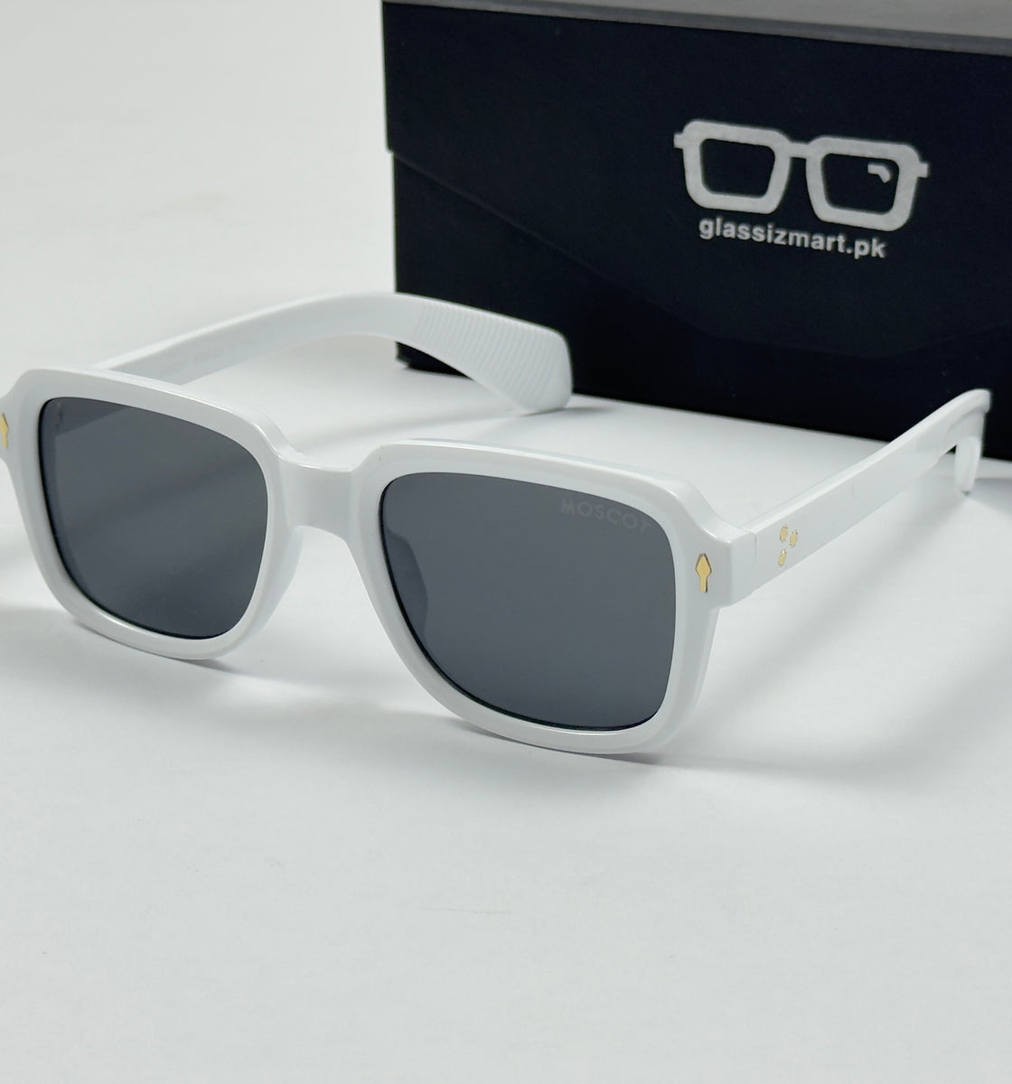 Moscot – 6027 – 52 - White Black – Acetate  – Sunglasses - Unisex
