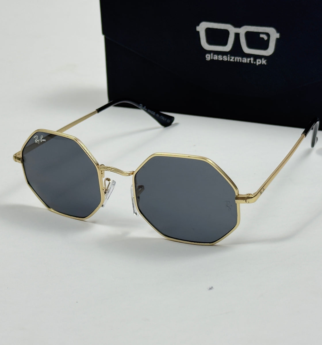 Rayban – 1972 – 55 – Golden Black – Metal – Sunglasses – Women