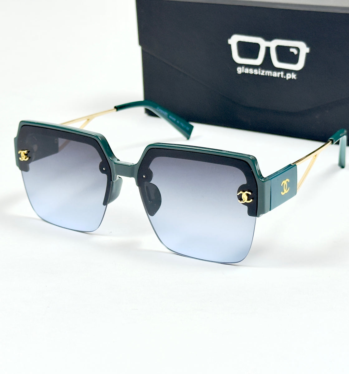 Chanel – 6003 – 52 – Green Blue – Acetate – Metal -  Sunglasses – Ladies