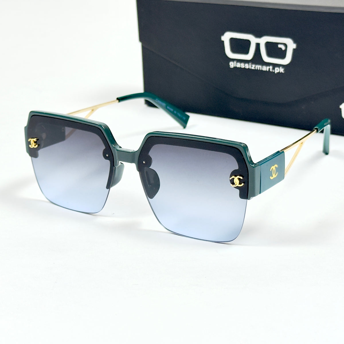 Chanel – 6003 – 52 – Green Blue – Acetate – Metal -  Sunglasses – Ladies