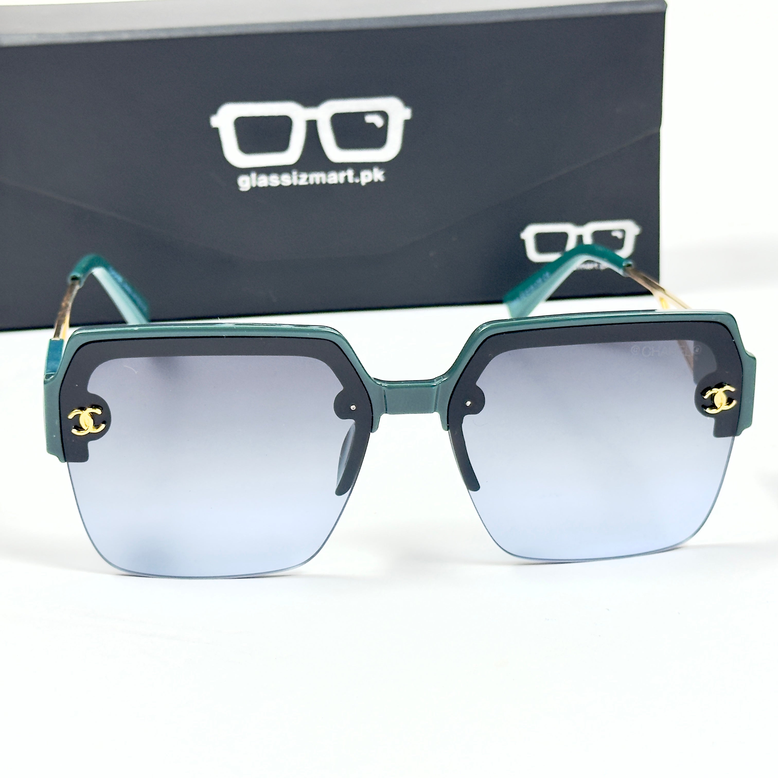 Chanel – 6003 – 52 – Green Blue – Acetate – Metal -  Sunglasses – Ladies