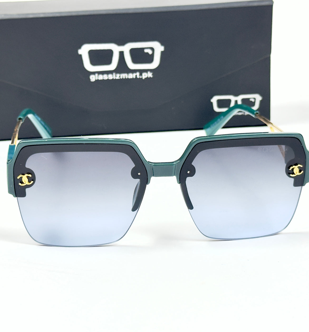 Chanel – 6003 – 52 – Green Blue – Acetate – Metal -  Sunglasses – Ladies