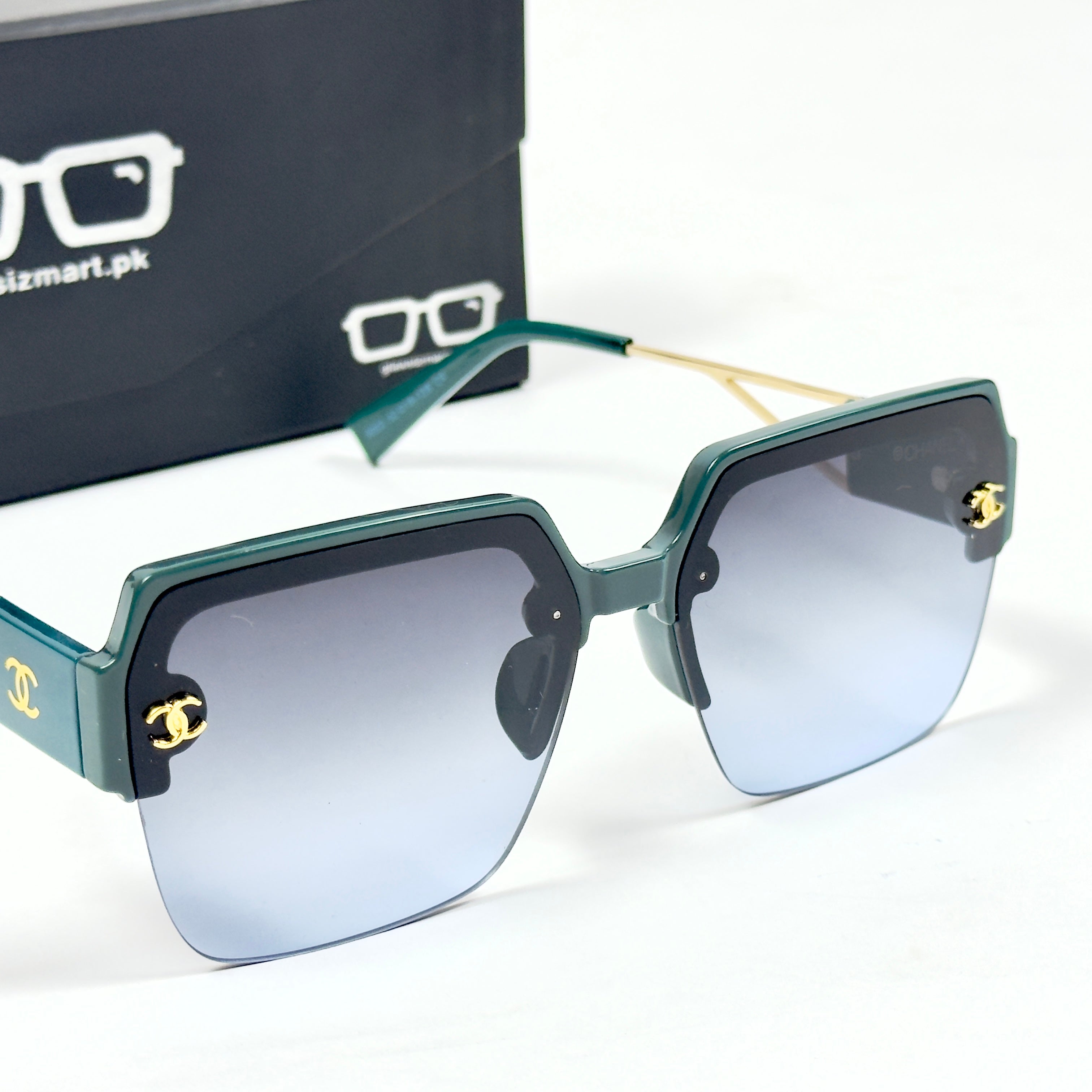Chanel – 6003 – 52 – Green Blue – Acetate – Metal -  Sunglasses – Ladies