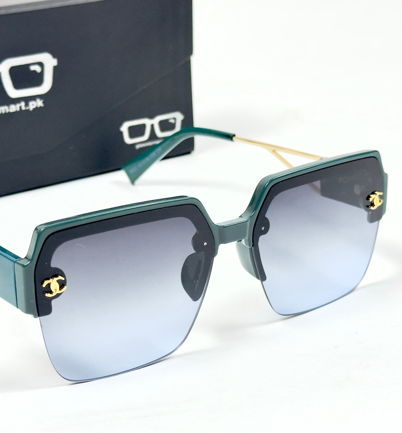 Chanel – 6003 – 52 – Green Blue – Acetate – Metal -  Sunglasses – Ladies