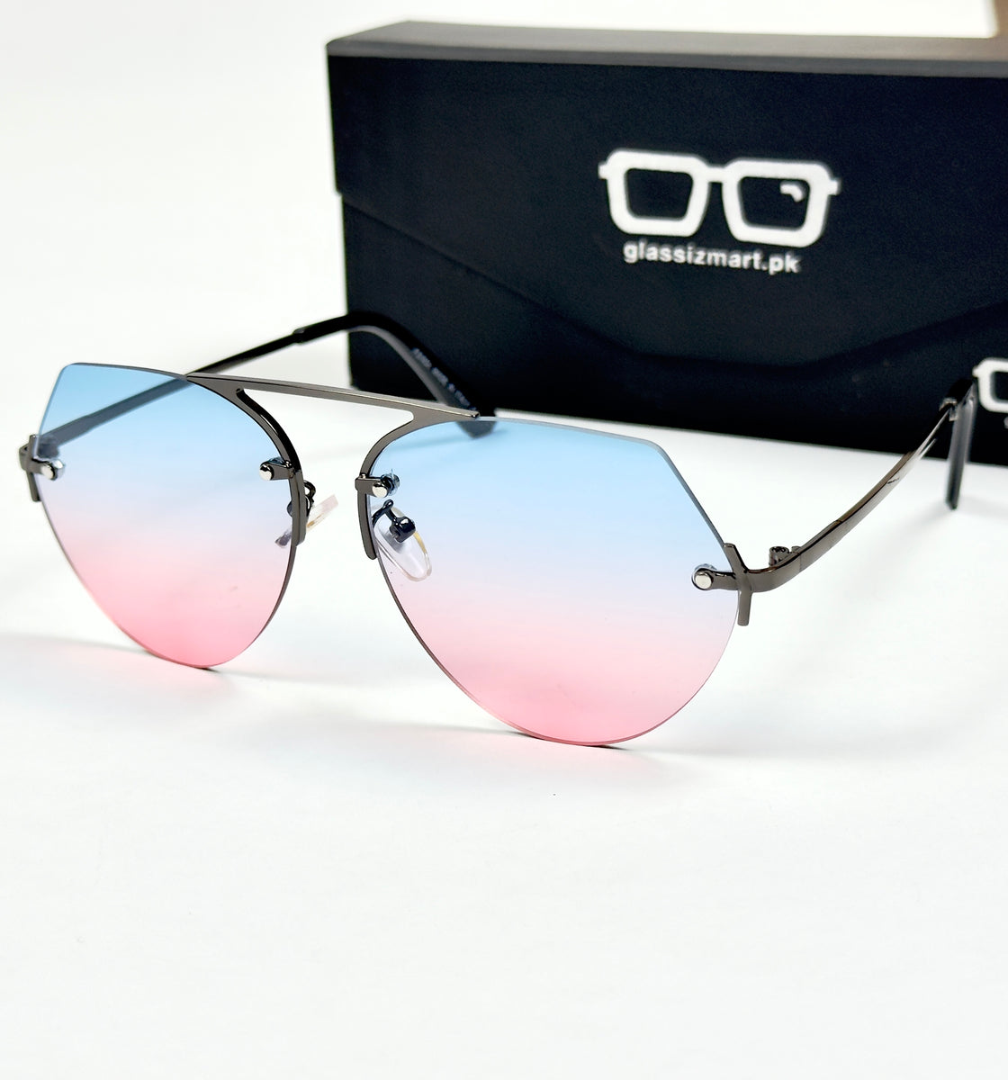 Ferragamo – 58175 – 50 – Pink Blue – Metal – Sunglasses – Unisex