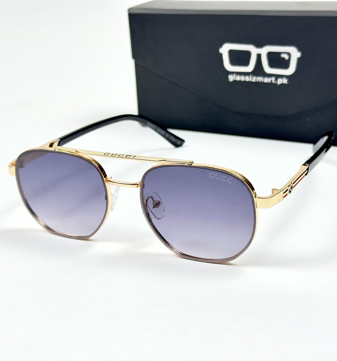 Gucci – 338 - 55 – Golden Black Gradient– Acetate - Metal - Sunglasses – Unisex