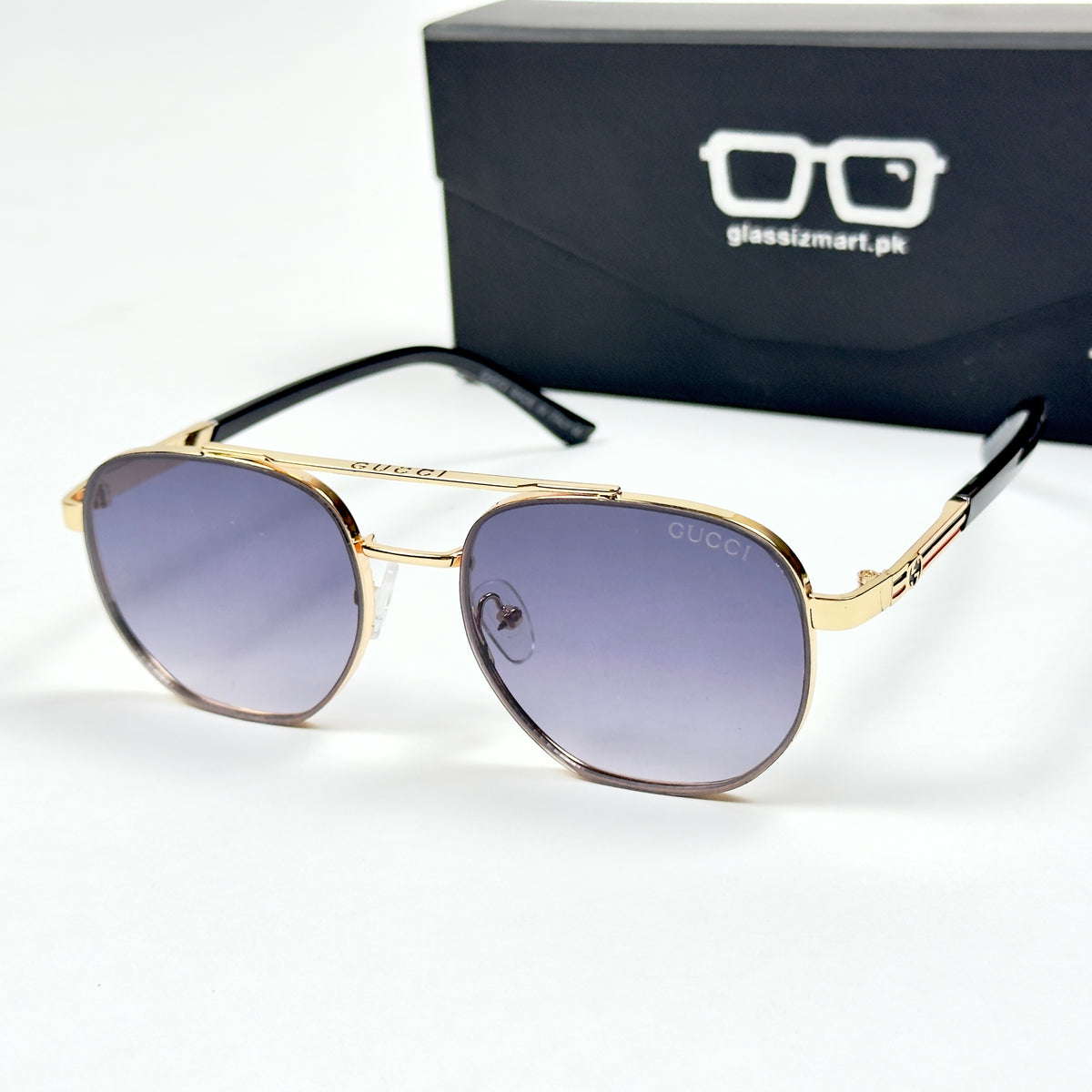 Gucci – 338 - 55 – Golden Black Gradient– Acetate - Metal - Sunglasses – Unisex