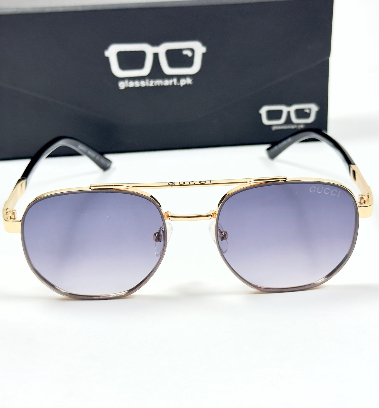 Gucci – 338 - 55 – Golden Black Gradient– Acetate - Metal - Sunglasses – Unisex