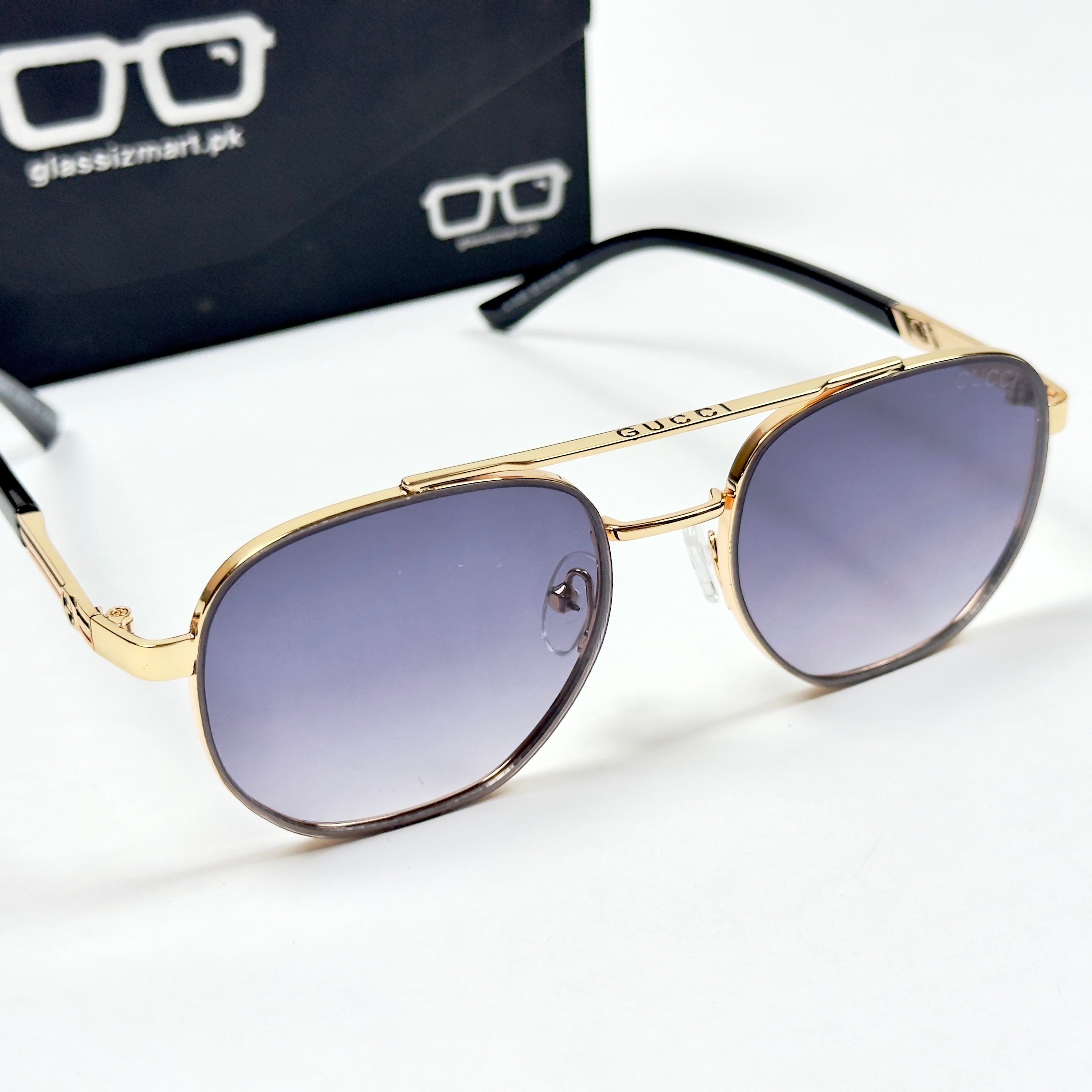 Gucci – 338 - 55 – Golden Black Gradient– Acetate - Metal - Sunglasses – Unisex