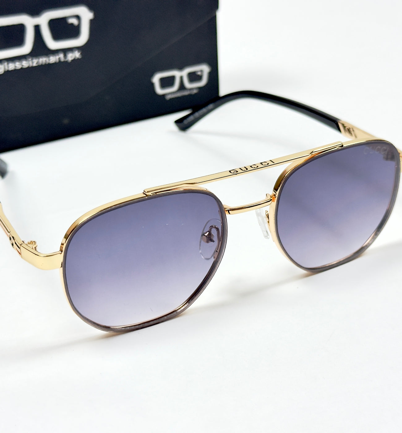 Gucci – 338 - 55 – Golden Black Gradient– Acetate - Metal - Sunglasses – Unisex