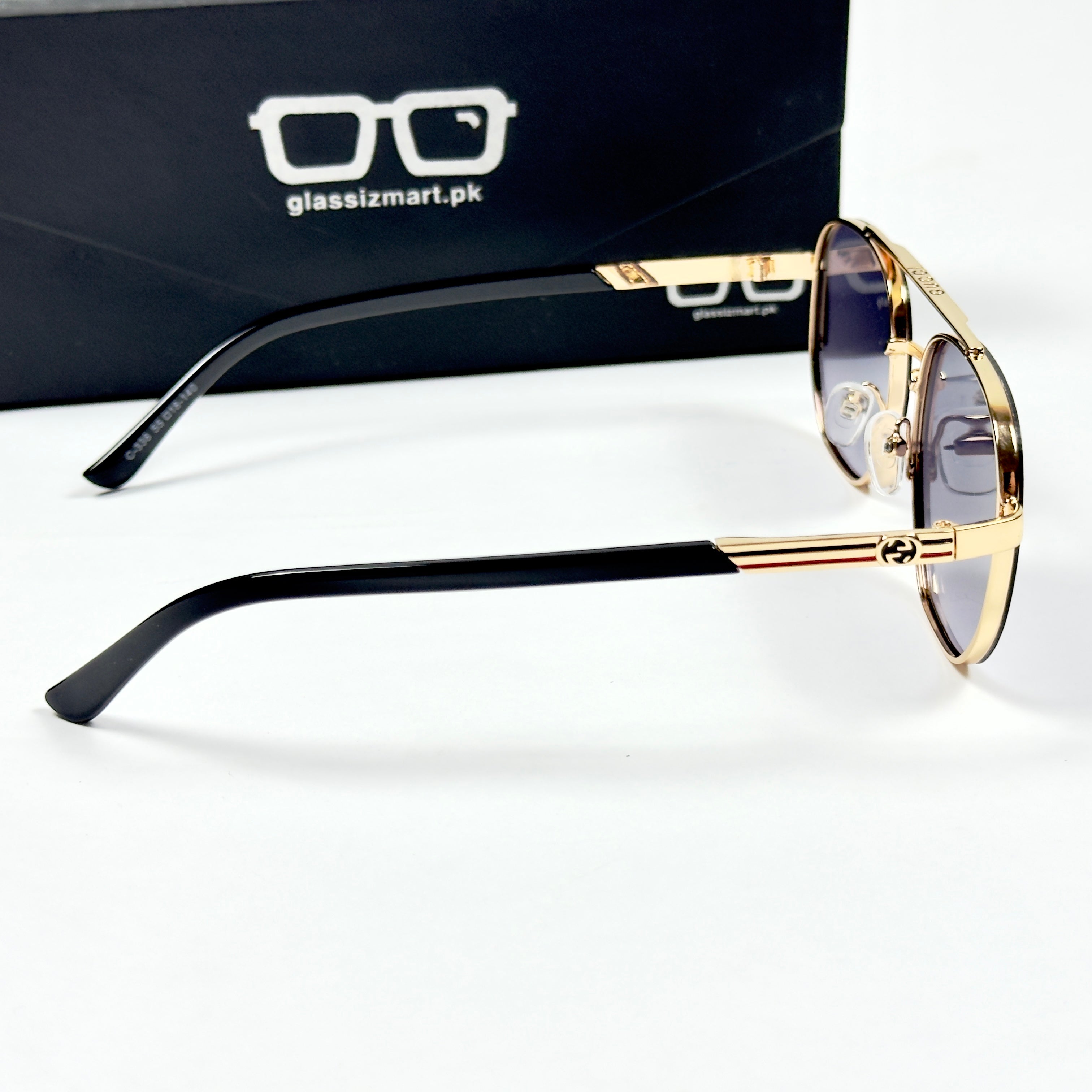 Gucci – 338 - 55 – Golden Black Gradient– Acetate - Metal - Sunglasses – Unisex