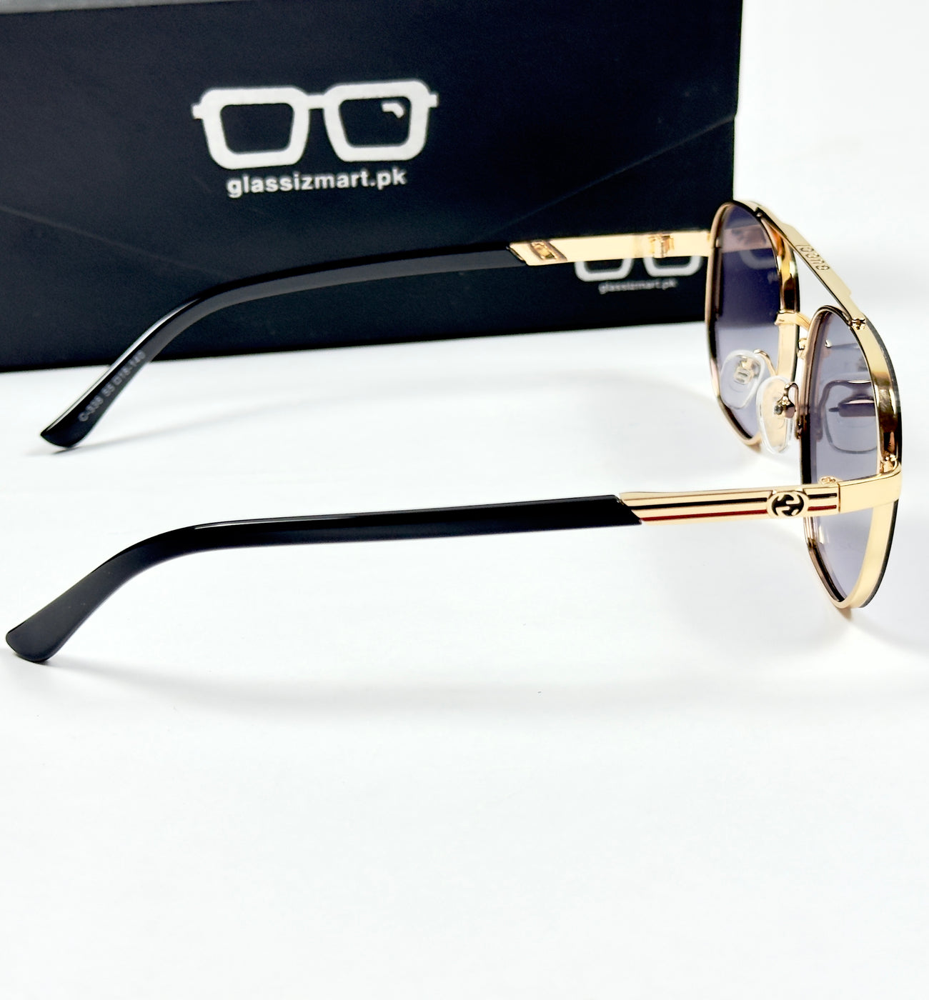 Gucci – 338 - 55 – Golden Black Gradient– Acetate - Metal - Sunglasses – Unisex
