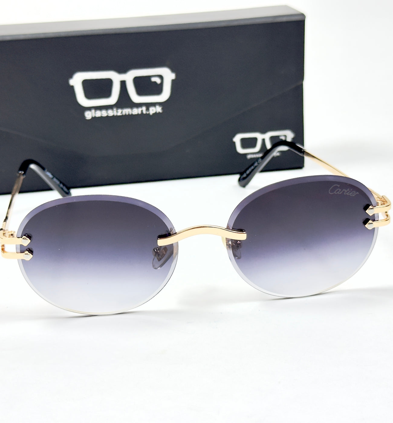 Cartier – 142 – 60 – Golden Black Gradient – Metal - Sunglasses – Rimless - Unisex