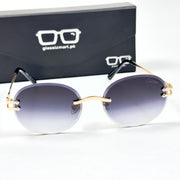 Cartier – 142 – 60 – Golden Black Gradient – Metal - Sunglasses – Rimless - Unisex