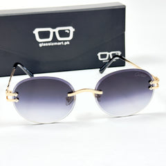 Cartier – 142 – 60 – Golden Black Gradient – Metal - Sunglasses – Rimless - Unisex