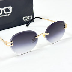 Cartier – 142 – 60 – Golden Black Gradient – Metal - Sunglasses – Rimless - Unisex