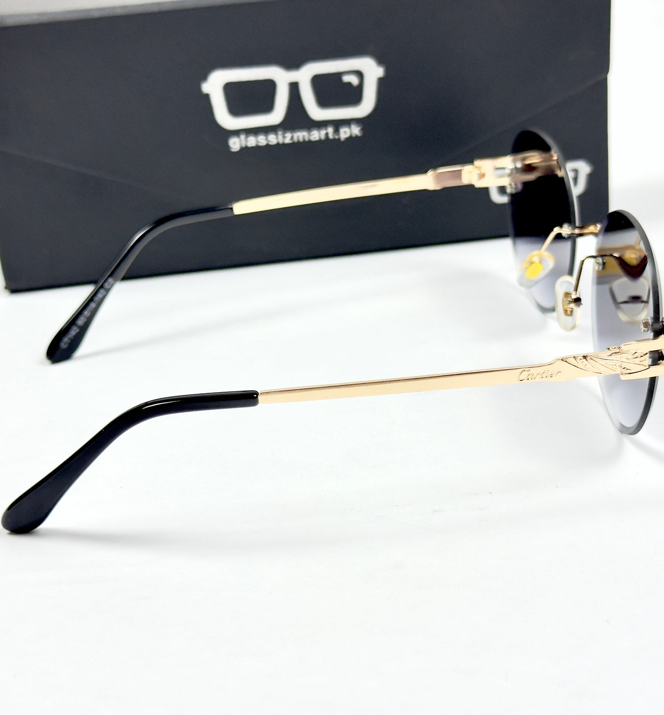 Cartier – 142 – 60 – Golden Black Gradient – Metal - Sunglasses – Rimless - Unisex
