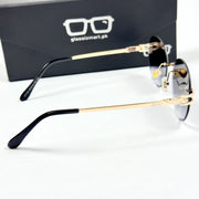 Cartier – 142 – 60 – Golden Black Gradient – Metal - Sunglasses – Rimless - Unisex