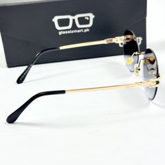Cartier – 142 – 60 – Golden Black Gradient – Metal - Sunglasses – Rimless - Unisex