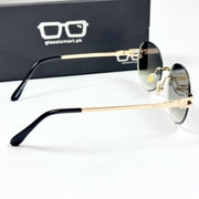 Cartier – 142 – 60 – Golden Green – Metal - Sunglasses – Rimless - Unisex