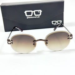 Cartier – 142 – 60 – Brown – Metal - Sunglasses – Rimless - Unisex