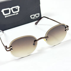 Cartier – 142 – 60 – Brown – Metal - Sunglasses – Rimless - Unisex