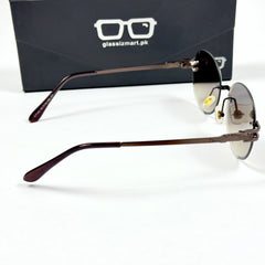 Cartier – 142 – 60 – Brown – Metal - Sunglasses – Rimless - Unisex