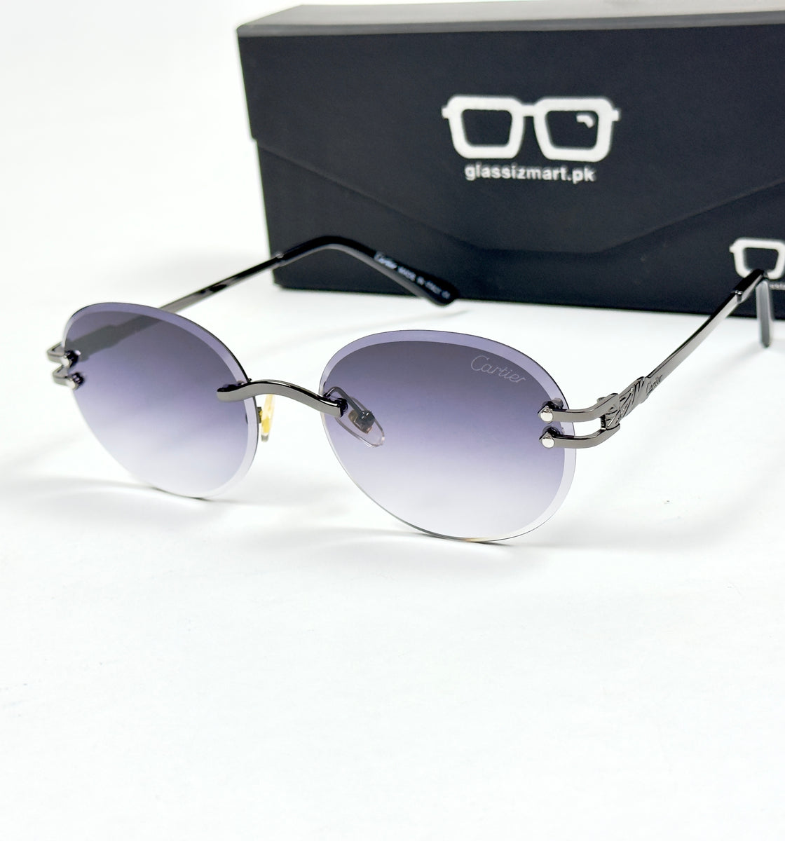 Cartier – 142 – 60 – Black Gradient – Metal - Sunglasses – Rimless - Unisex