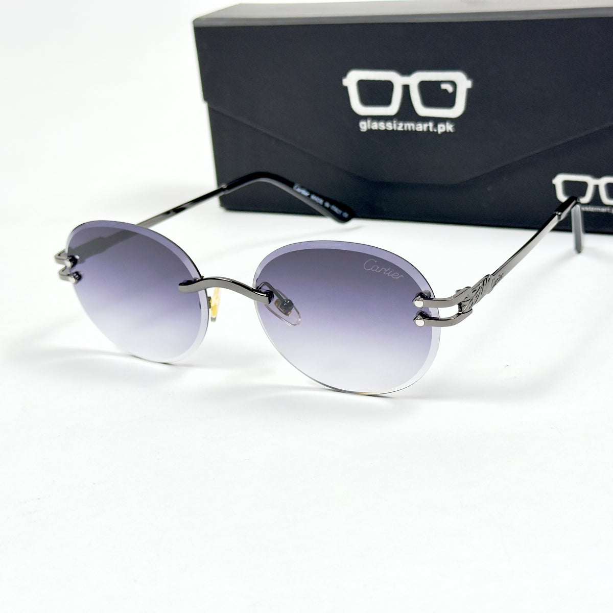 Cartier – 142 – 60 – Black Gradient – Metal - Sunglasses – Rimless - Unisex
