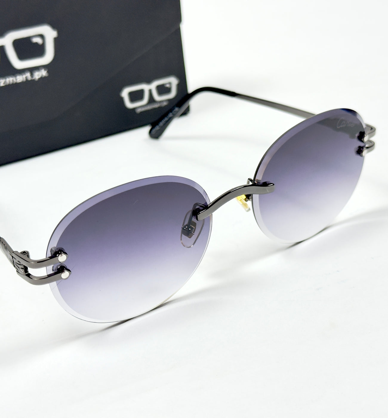 Cartier – 142 – 60 – Black Gradient – Metal - Sunglasses – Rimless - Unisex