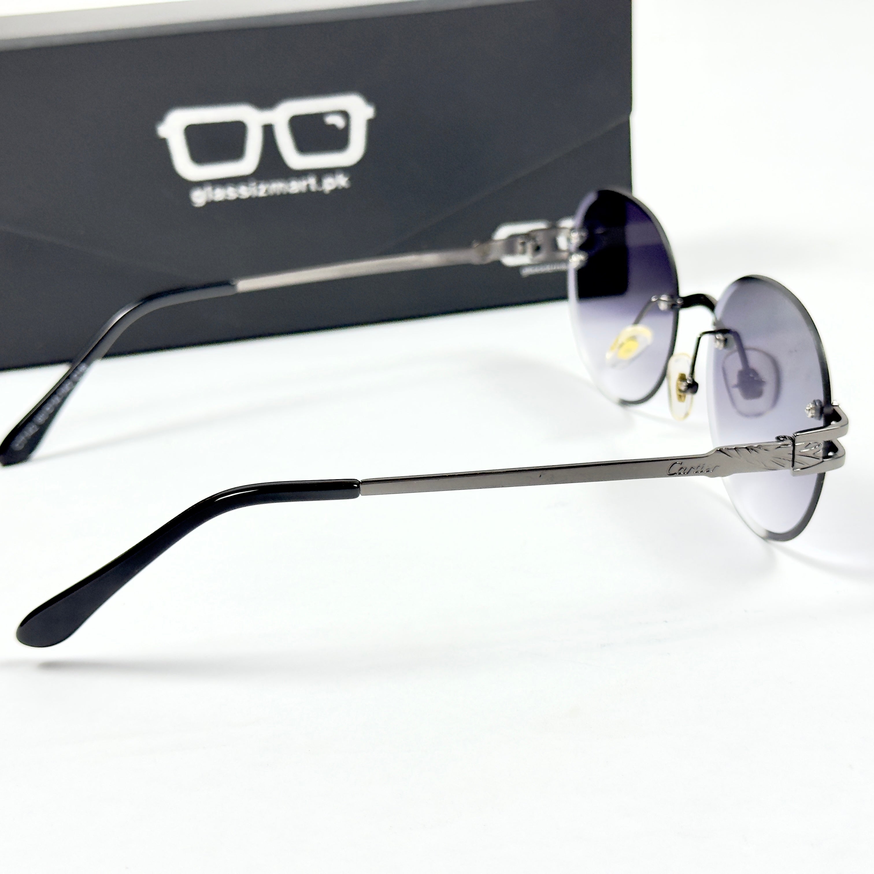 Cartier – 142 – 60 – Black Gradient – Metal - Sunglasses – Rimless - Unisex