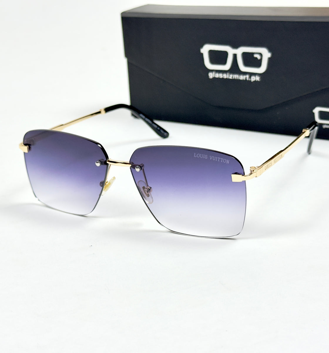 Louis Vuiton – 3047 – 60 – Golden Black Gradient – Metal - Sunglasses – Rimless - Unisex