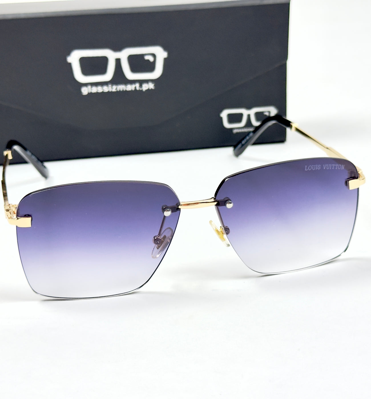 Louis Vuiton – 3047 – 60 – Golden Black Gradient – Metal - Sunglasses – Rimless - Unisex