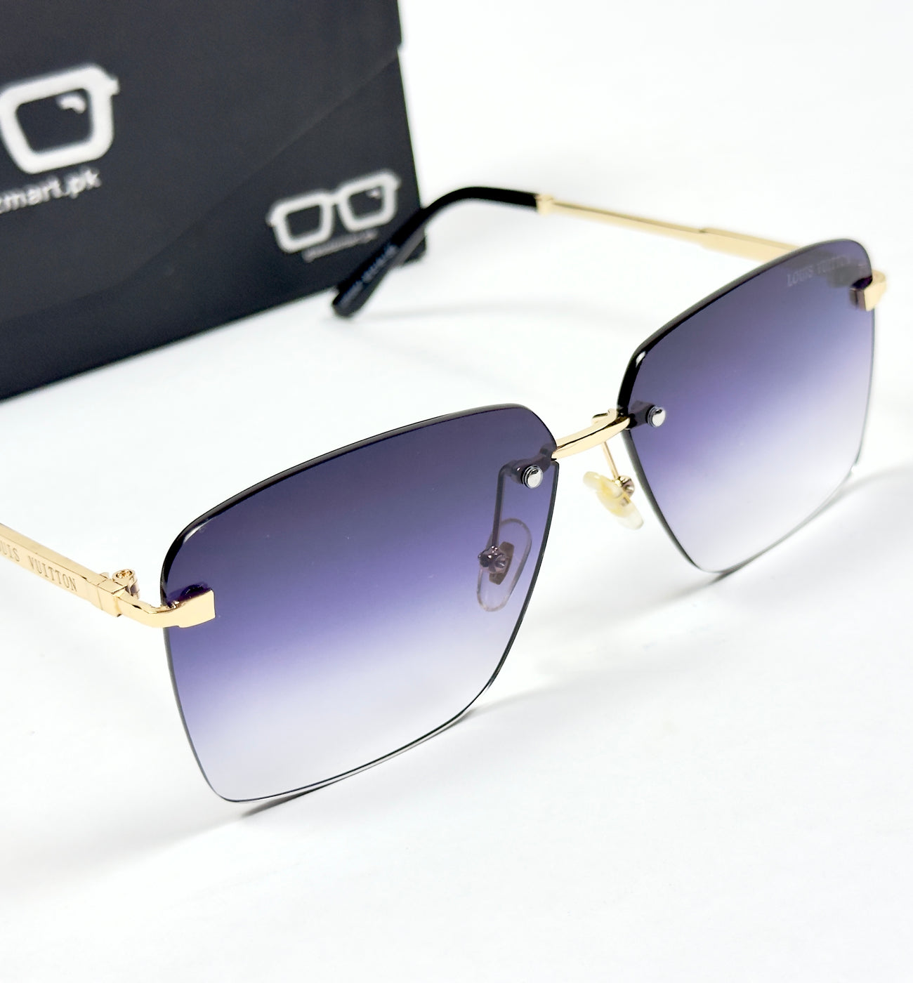 Louis Vuiton – 3047 – 60 – Golden Black Gradient – Metal - Sunglasses – Rimless - Unisex