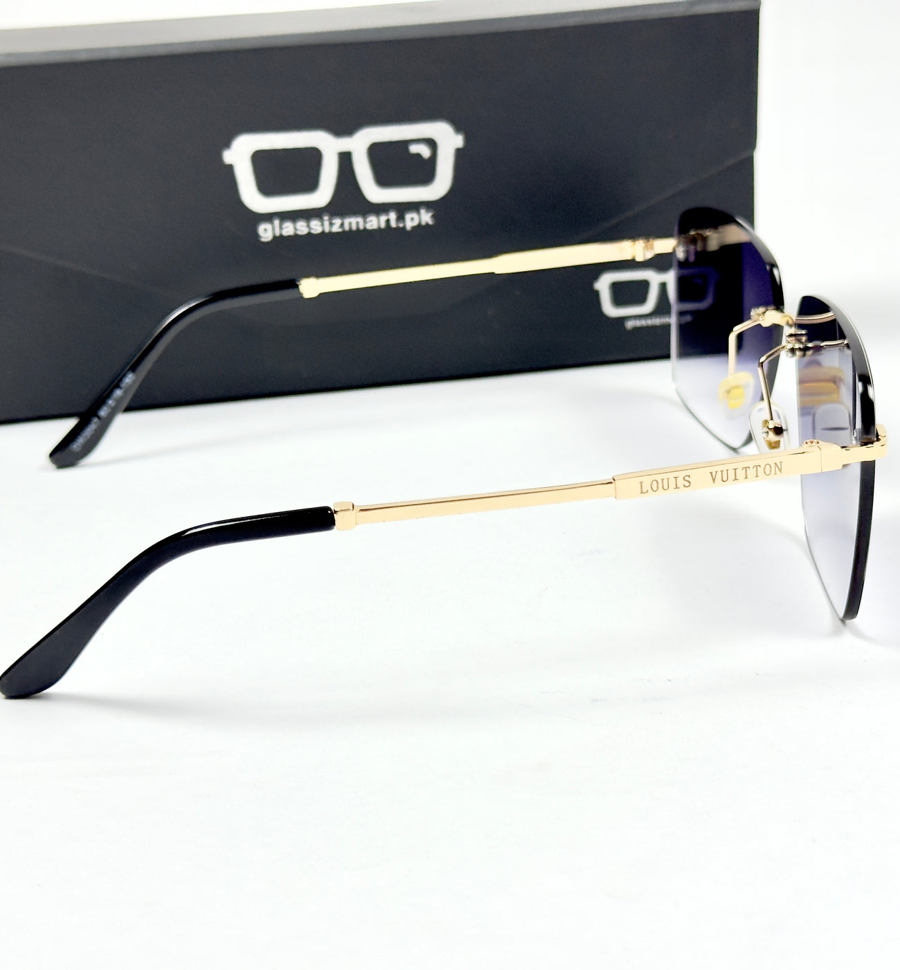 Louis Vuiton – 3047 – 60 – Golden Black Gradient – Metal - Sunglasses – Rimless - Unisex