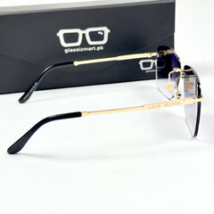 Louis Vuiton – 3047 – 60 – Golden Black Gradient – Metal - Sunglasses – Rimless - Unisex