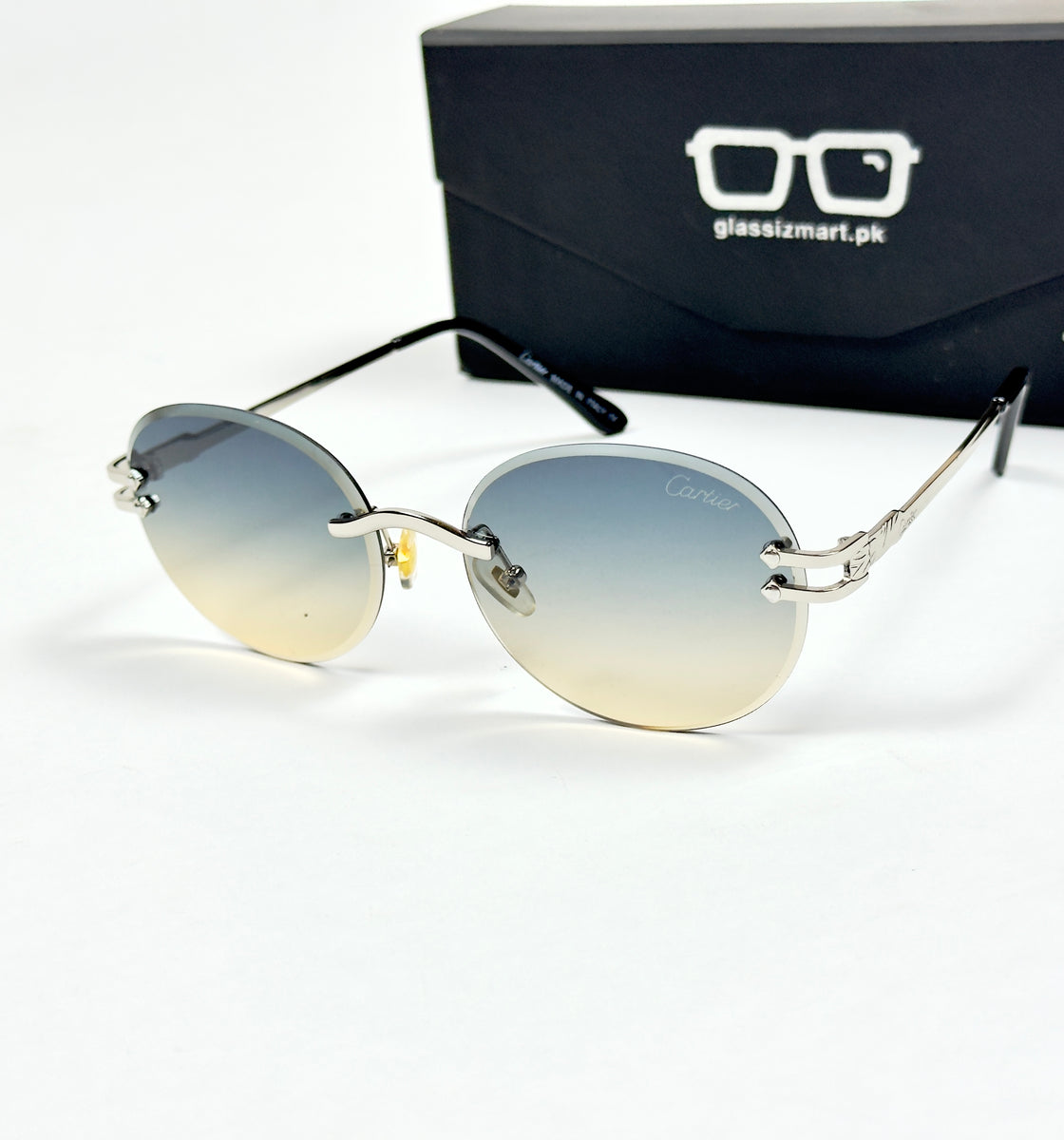 Cartier – 142 – 60 – Silver Multi – Metal - Sunglasses – Rimless - Unisex