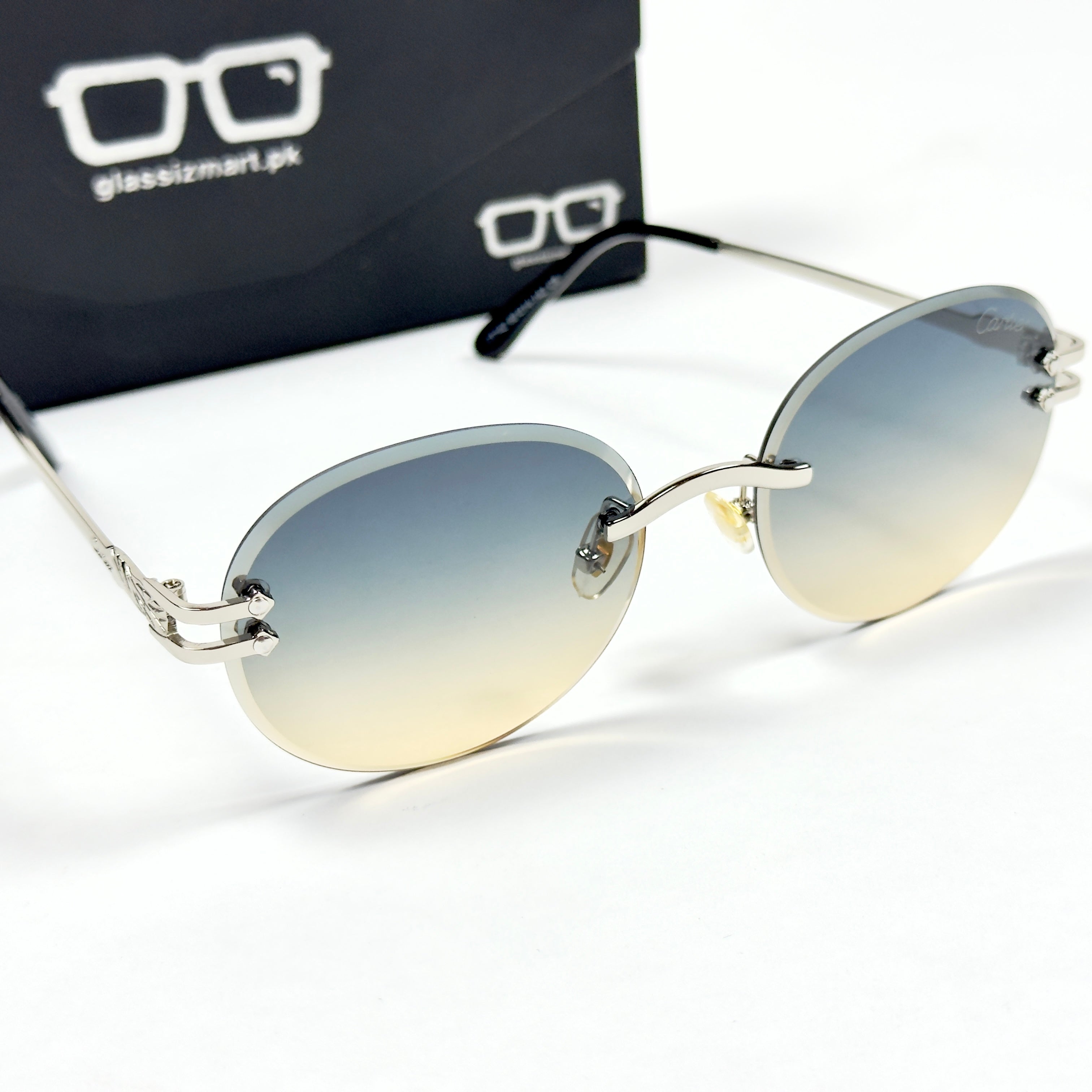 Cartier – 142 – 60 – Silver Multi – Metal - Sunglasses – Rimless - Unisex