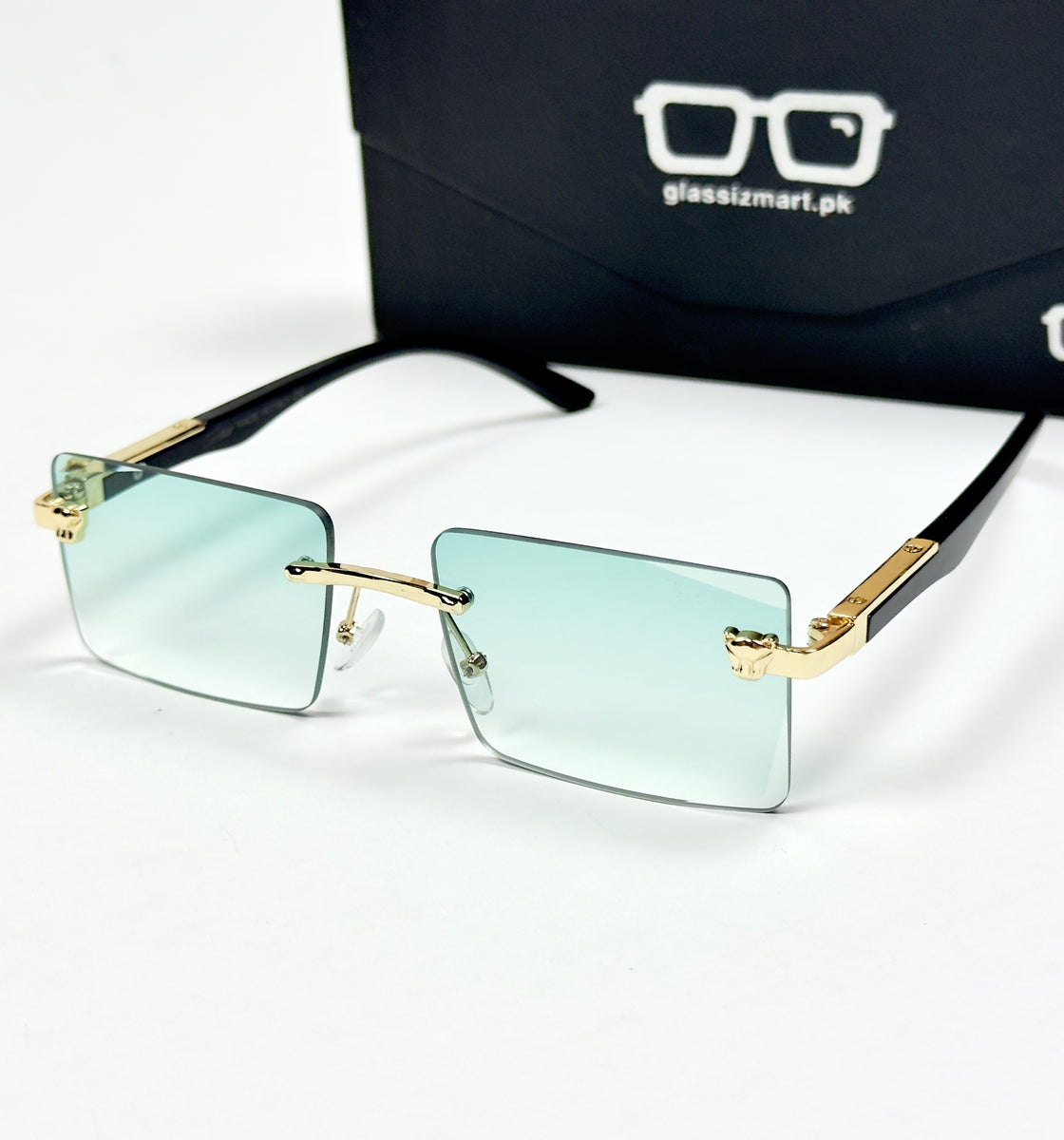 Cartier – 143 – 60 – Golden Green Gradient – Metal - Sunglasses – Rimless - Unisex