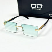 Cartier – 143 – 60 – Golden Green Gradient – Metal - Sunglasses – Rimless - Unisex