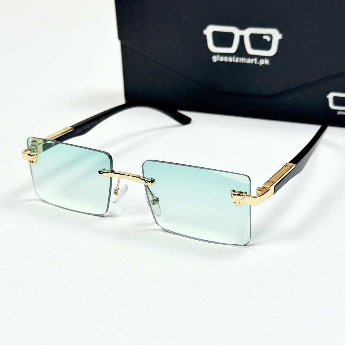 Cartier – 143 – 60 – Golden Green Gradient – Metal - Sunglasses – Rimless - Unisex