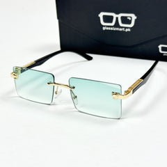 Cartier – 143 – 60 – Golden Green Gradient – Metal - Sunglasses – Rimless - Unisex