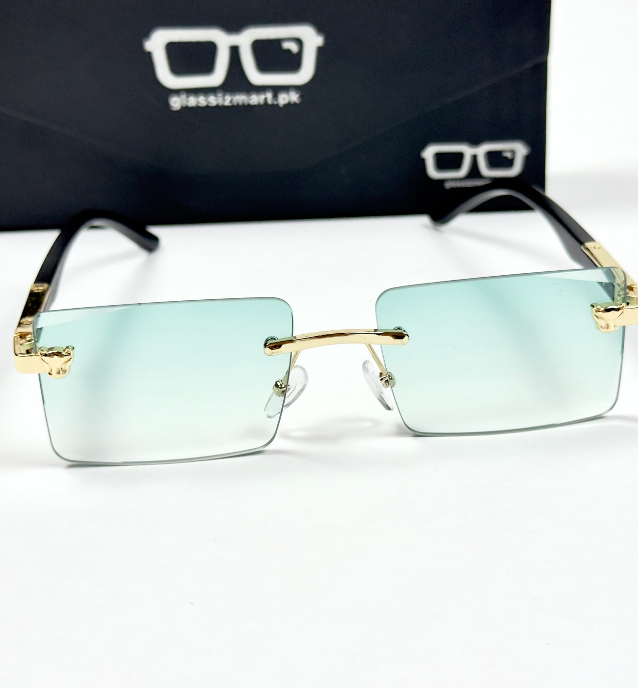 Cartier – 143 – 60 – Golden Green Gradient – Metal - Sunglasses – Rimless - Unisex