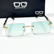 Cartier – 143 – 60 – Golden Green Gradient – Metal - Sunglasses – Rimless - Unisex