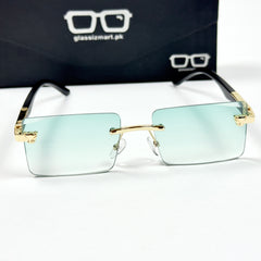 Cartier – 143 – 60 – Golden Green Gradient – Metal - Sunglasses – Rimless - Unisex