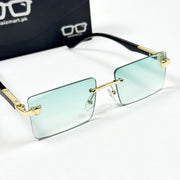 Cartier – 143 – 60 – Golden Green Gradient – Metal - Sunglasses – Rimless - Unisex