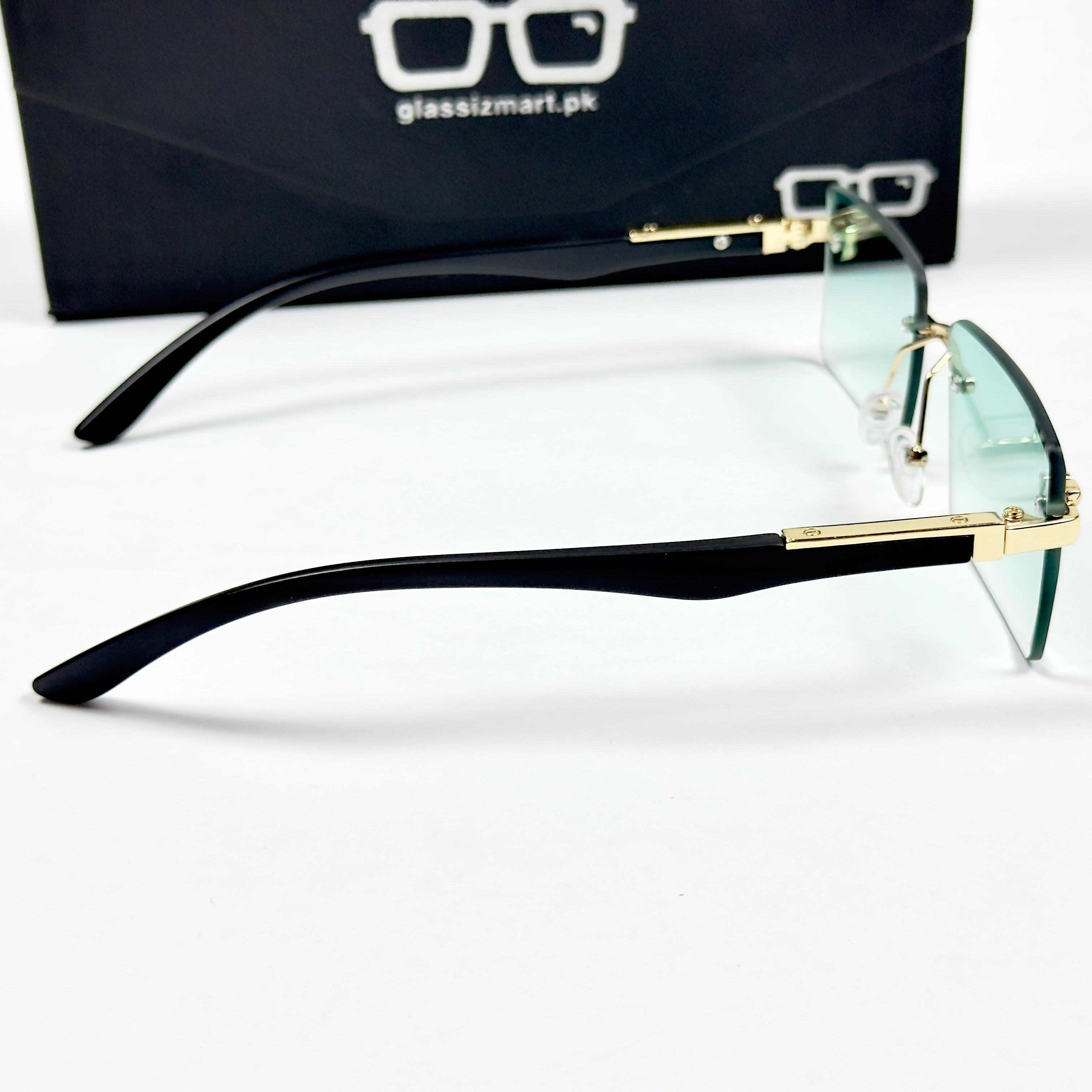 Cartier – 143 – 60 – Golden Green Gradient – Metal - Sunglasses – Rimless - Unisex